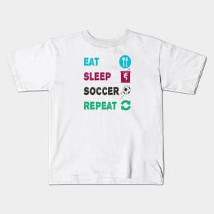 Eat Sleep Soccer Repeat Kids T-Shirt